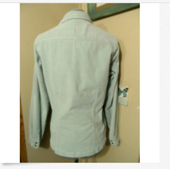 CABELA'S Corduroy Snap Shirt L Blue collared top - Picture 5 of 6